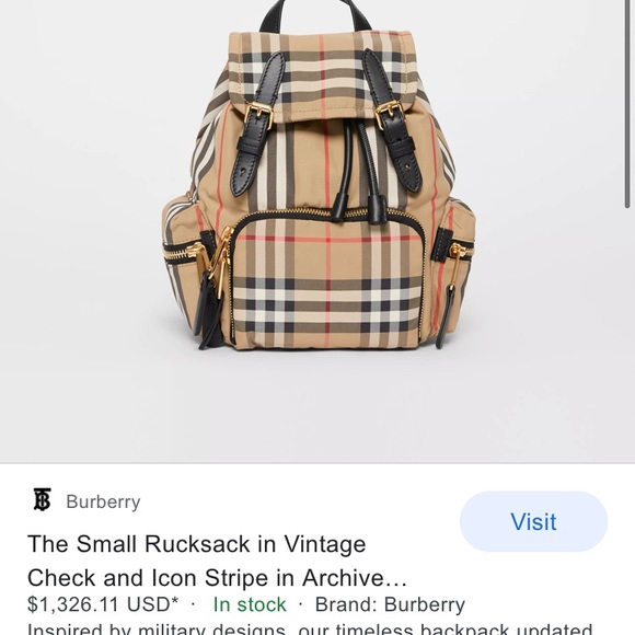 SOLD Brand NEW ⭐️Burberry Vintage Check Rucksack - Picture 5 of 7